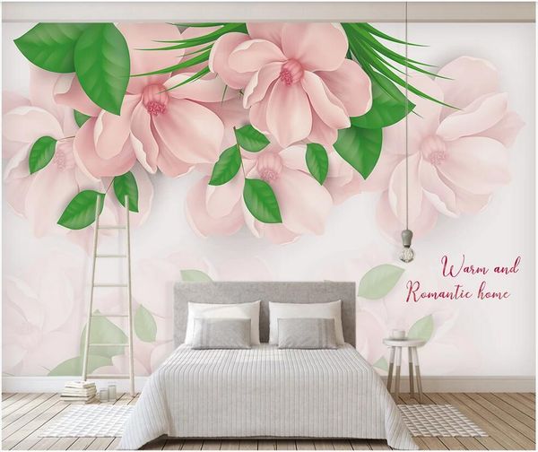 

wdbh 3d wallpaper custom p pink simple flowers and flowers living room bedroom background wall home decor decoration painting