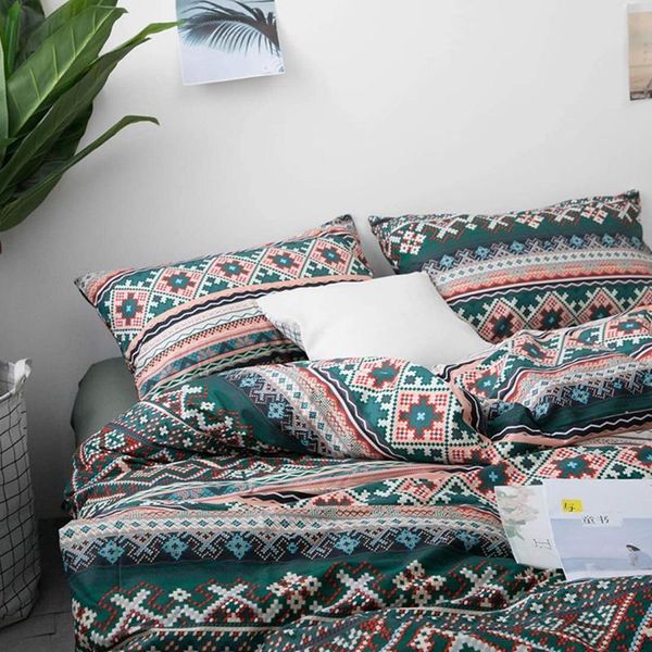 

bedding sets cotton set 3pcs black leaves design pattern duvet cover quilt bedclothes pillow case home decor textile