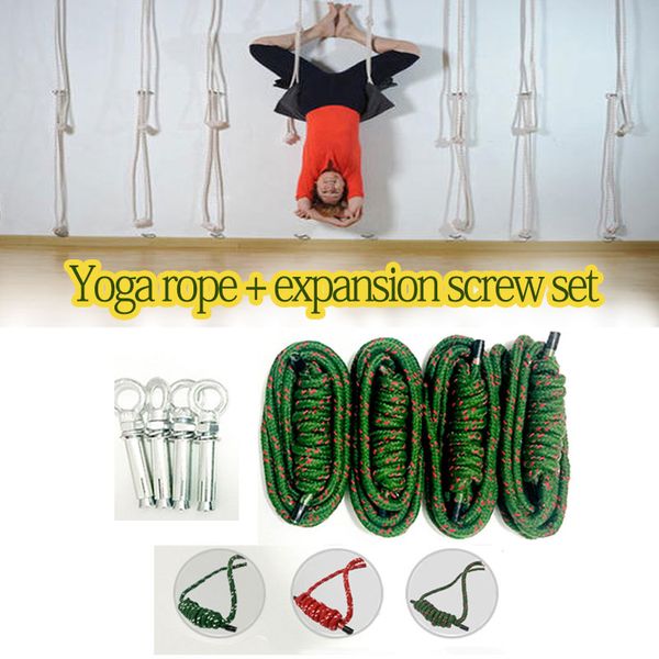 

colorful yoga wall rope iyengar yoga hanging rope auxiliary anti-gravity aerial hammock hanging