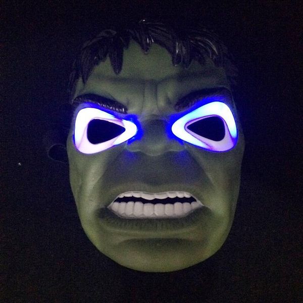 

led glowing superhero batman mask for avengers movies hulk spiderman ironman mask halloween masquerade cosplay costume props light mask
