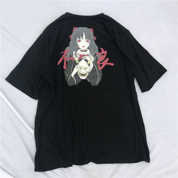 

женщины топы женщин tshirt японский t цветочные рубашки 2019 мультфильм печати топ tee короткие рукава harajuku майка женщина причинная хлоп, White