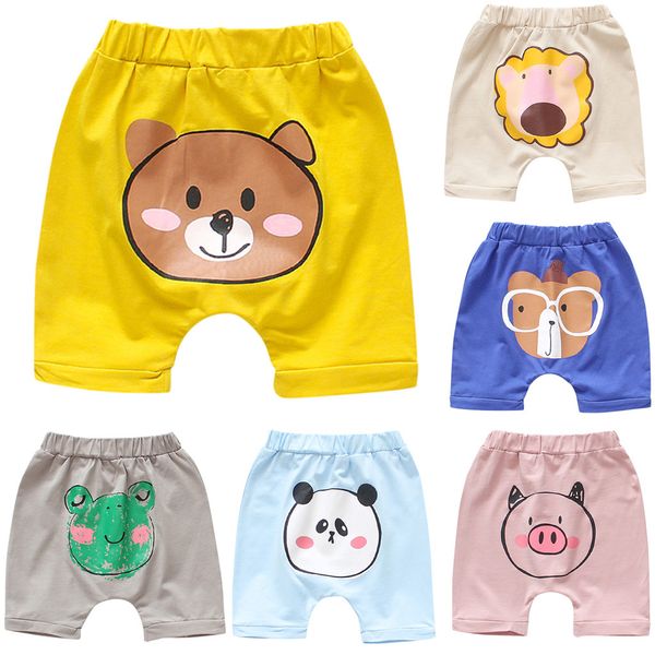 

toddler shorts baby boys girls cartoon animals print casual elastic shorts summer cotton children's clothing 43, Black