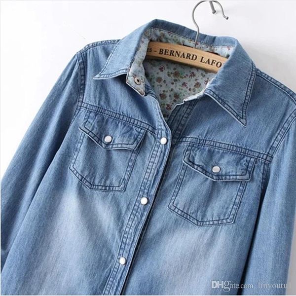 

2020 new autumn women dress lady long sleeve denim shirt dress casual turn-down collar women dresses loose party clothes, White