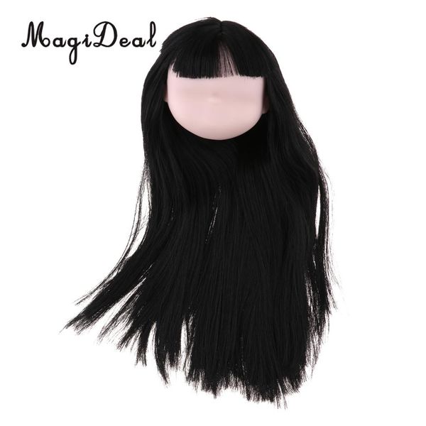 12inch Female Ball Joint Doll Head Carving Sculpt With Black Curl