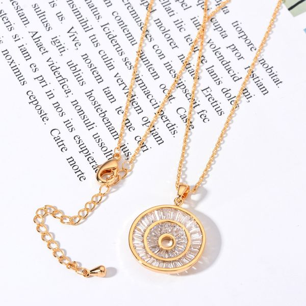 

popular 925 silver mosaic zircon round dangle pendant trendy fashion charm jewelry accessories amulet gifts for women her