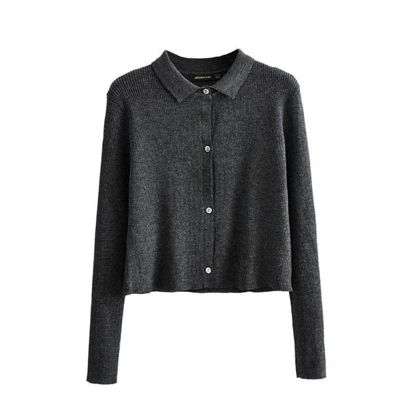

2019 new autumn women's sweater england vintage knitwear pullovers rib elastic crop women, White;black
