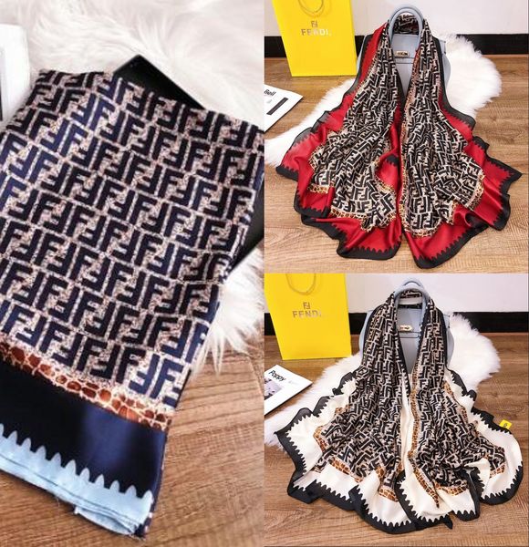 

Best gifts Fashion jewelry designer Brand Silk scarf for Women 2019 Summer Designer FF Logo Long Scarves size180x90Cm Shawls Fast ship
