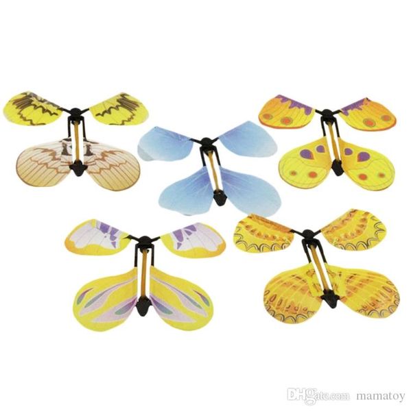 

New magic fairy flying butterfly rubber band powered wind up butterfly toy wedding birthday chrit ma gift
