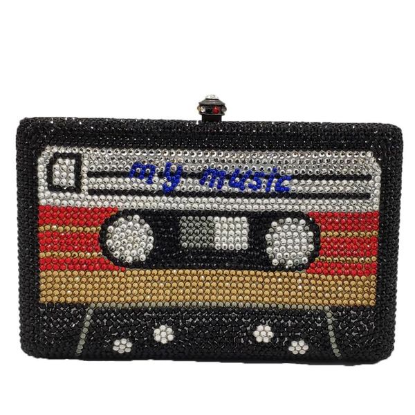 

бутик de fgg моя музыкальная кассета женщины кристалл вечерние сумки и клатчи свадьба выпускной вечер сумочка и кошелек