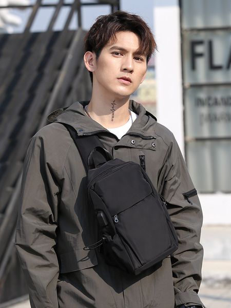

men's shoulder bag messenger man casual wave of brand chest multifunction large-capacity cross-package small backpack man
