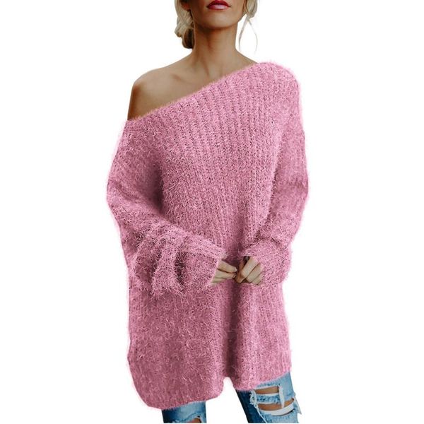 

women's sweaters casual knit pullover loose fluffy fuzzy furry sweater, White;black