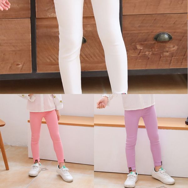 

girls' pencil stretch baby's small feet tight leggings tight pants pants slim children's leggings imitation jeans, Blue