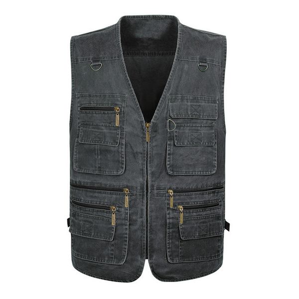 

solid denim vest men sleeveless jacket cowboy jeans vest mens waistcoat pgraphy multi-pocket plus size 5xl 6xl 7xl, Black;white