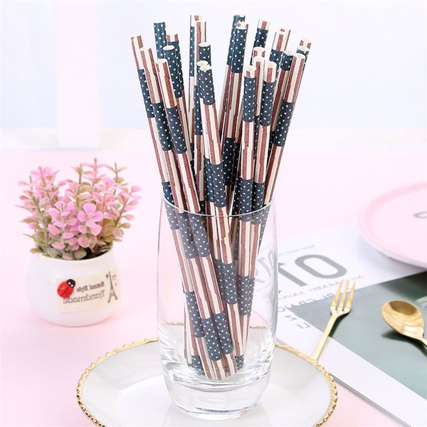 

american flag color paper straws disposable paper straws environmentally friendly paper pipette party juice drink straws t9i0073