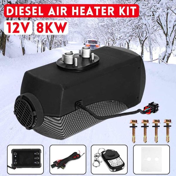 

12v 8kw car heater diesel air heater 8000w black lcd thermostat remote control for car boat rv motorhome trailer trucks