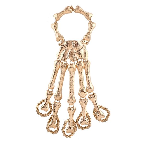 

fashion punk bracelet alloy gothic skull finger bracelet skeleton, Golden;silver