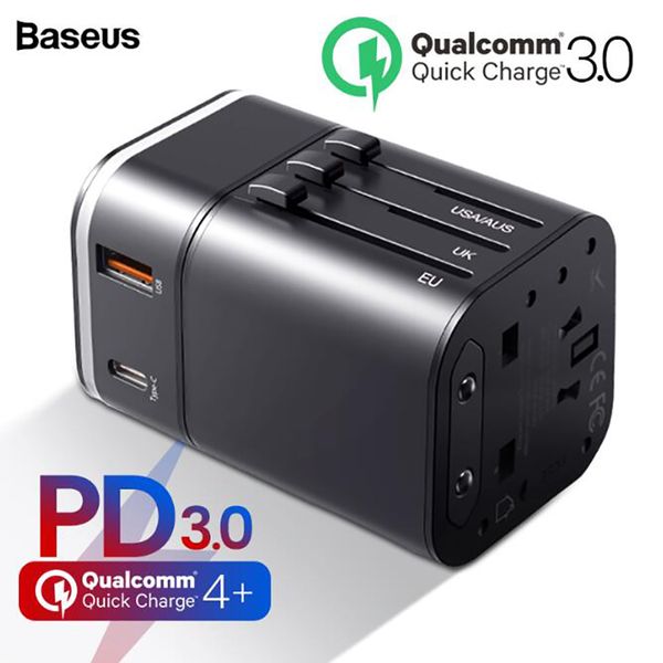 

baseus 18w travel usb charger support quick charge 4.0 3.0 plus eu uk adapter usa mobile phone charger pd 3.0 charger for iphone