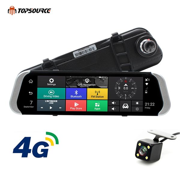 

ource car dvr android 10" 3g/4g dual lens rear view mirror dvr 1080p video recorder dash cam adas gps wifi smart car camera