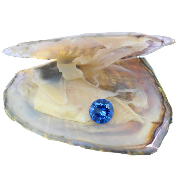 

single round loose 8mm champagne cubic zircon oysters opening show, Black