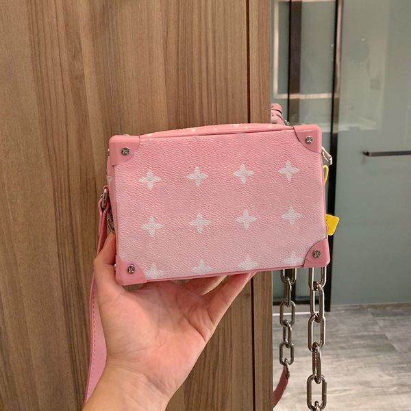 

2020 women messenger bags designer fashion printing bag chain pink women shoulder bags handbag