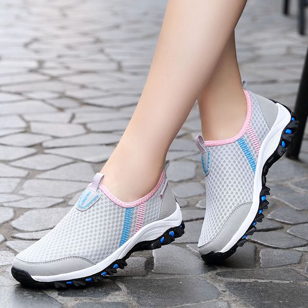 

tkn women's outdoor hiking shoes breathable mesh quick drying slip-on outdoor sneakers woman mountain shoes trekking trail 631