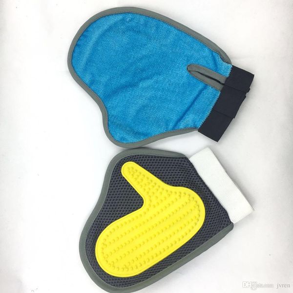 

2018 new design wholesale pet shop products pet grooming massage five finger double side silicone gloves