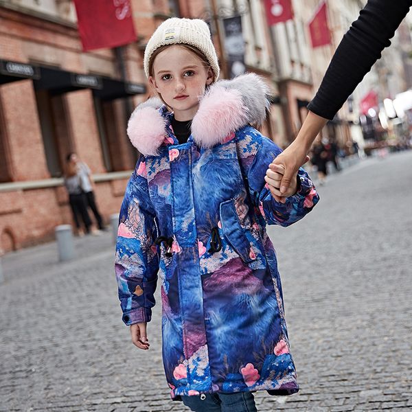 

girl down jackets warmest new stylish fuzzy snow cute cool nice warm winter jackets for kids, Blue;gray