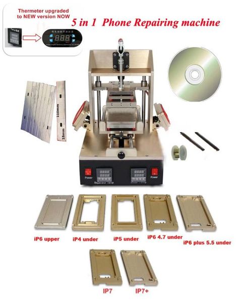 

5 in 1 multifunction ly-998 lcd separator machine phone repairing glue remover laminator preheater with ip 4,5,6,6+,7,7+ moulds