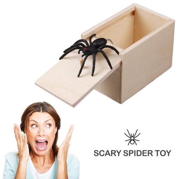 

prank toy surprise box animal spider wooden box practical fun joke mischievous toy gift scared whole screaming toy