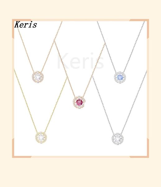 

2019 новой мода игристой круглого ожерелья игристого подпрыгивая кристалл женских ключиц ожерелье отправить жену любовник ювелирных romanti, Silver