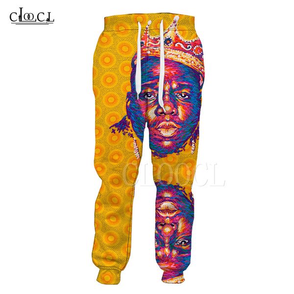 

2019 new fashion trousers rapper biggie smalls 3d print hip hop sweatpants streetwear women men casual drawstring pants trousers, Black