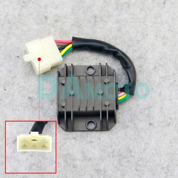 

rectifier male plug 5 pin 5 wire 12v gy6 voltage regulator rectifier for atv 125cc 150cc scooter voor chinese scooter motorfiets