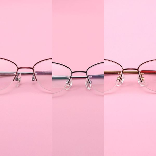 

2020 fashion pure titanium half-frame glasses frame women's optical glasses 6650, Silver