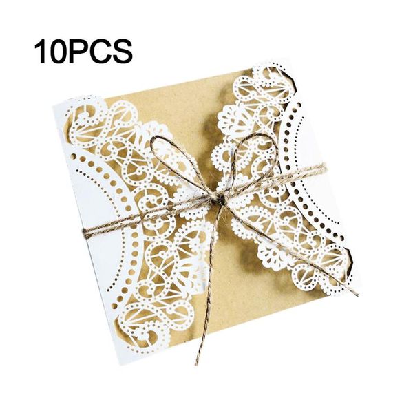 

10pcs laser cut wedding invitations cards set vintage wedding bridal shower gift greeting card kits event party supplies decor