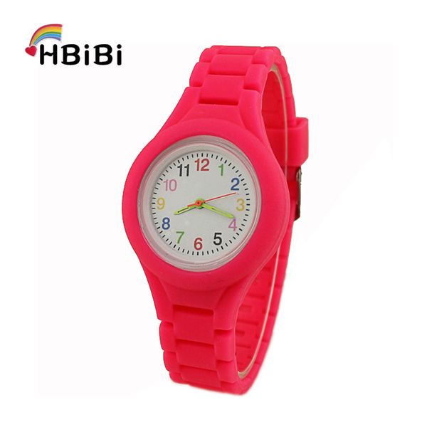 

new simple casual solid color silicone strap children's watch girls boys clock kids watches fashion women quartz wristwatches, Blue
