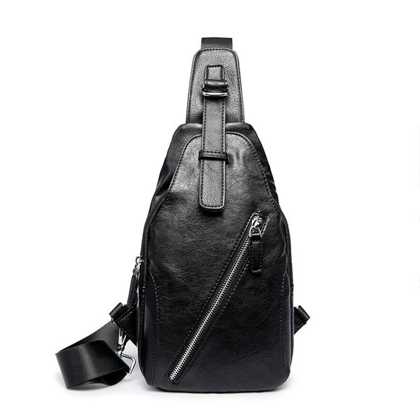 

fashion men's pu leather chest bag new korean fashion nylon diagonal chest bag