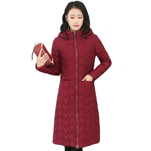 

2019 slender winter jacket women hooded with two big bags women's jacket long racer women's parka casual, Black