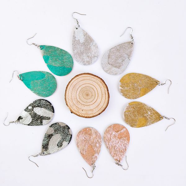 

cpop натуральная кожа перо серьги для женщин новый кожаный кулон серьги капли воды слеза мода ювелирные изделия аксессуары drop доставка, Silver