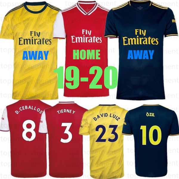 

19 20 thailand men soccer jerseys lichtsteiner ramsey 2019 2020 guendouzi football uniforms shirts custom, Black;yellow
