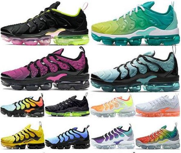 

tn plus running shoes men women triple white black zebra multi color hyper violet blue bumblebee mens trainers sneakers sports size 5.5-12