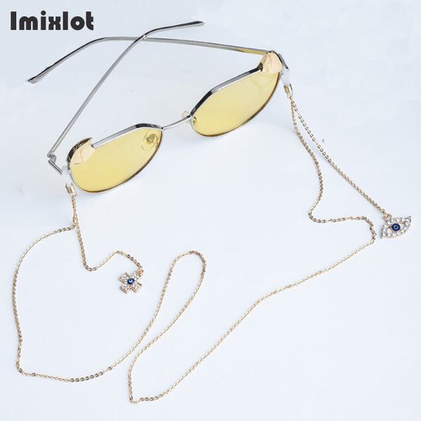 

retro womens pendant eyeglass chains rhinstone evil eye sunglasses reading glasses chain eyewears cord holder neck strap rope