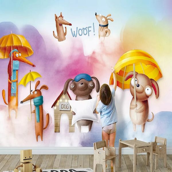 

custom large mural 3d wallpaper nordic cartoon animated animal child bedroom mural tv back wall decor deep 5d embossed