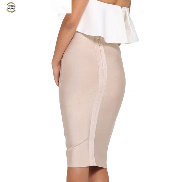 

new fashion nude new a line arrival empire lady knee length bandage pencil skirt drop shipping good quality, Black