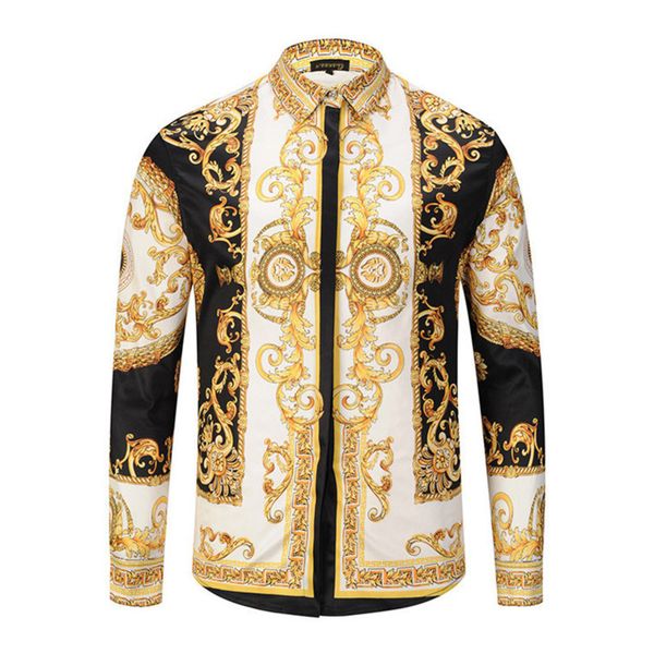 

роскошь дизайнер 2020 мужскую одежду платье последние тенденции моды тонкий подходят преступности длинным рукавом ретро печать бренд мужской, White;black