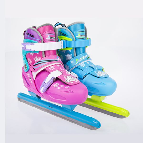 

winter children racing speed ice blade figure skates shoes adjustable thermal size adjustable skating patines