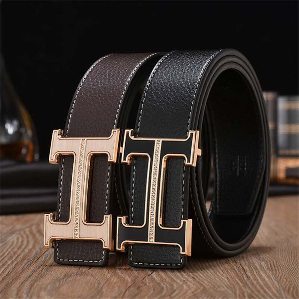 

2020luxury smooth button buckle designer belts men's waistband mans genuine leather casual hombre waist strap fashion cowskin sash, Black;brown