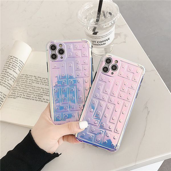 

luxury laser color block pattern toy bricks full cover mobile phone case cover for iphone 11 pro max 6 6s 7 8 plus x xr xs max