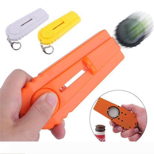 

переносной cap заппа бутылки пива открывалка cap launcher shooter крутя hat cap огонь shoot с кольцом для ключей подарка
