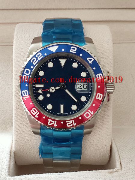 

2019 limited edition factory supplier brand sapphire 40mm automatic mechanical 116719blro gmt blue dial mens folding, Slivery;brown