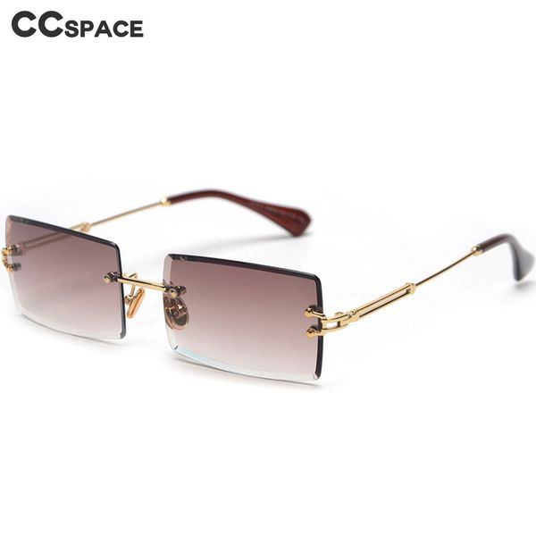 

47157 rectangular frameless trimming fashion street shooting small sunglasses uv400, White;black